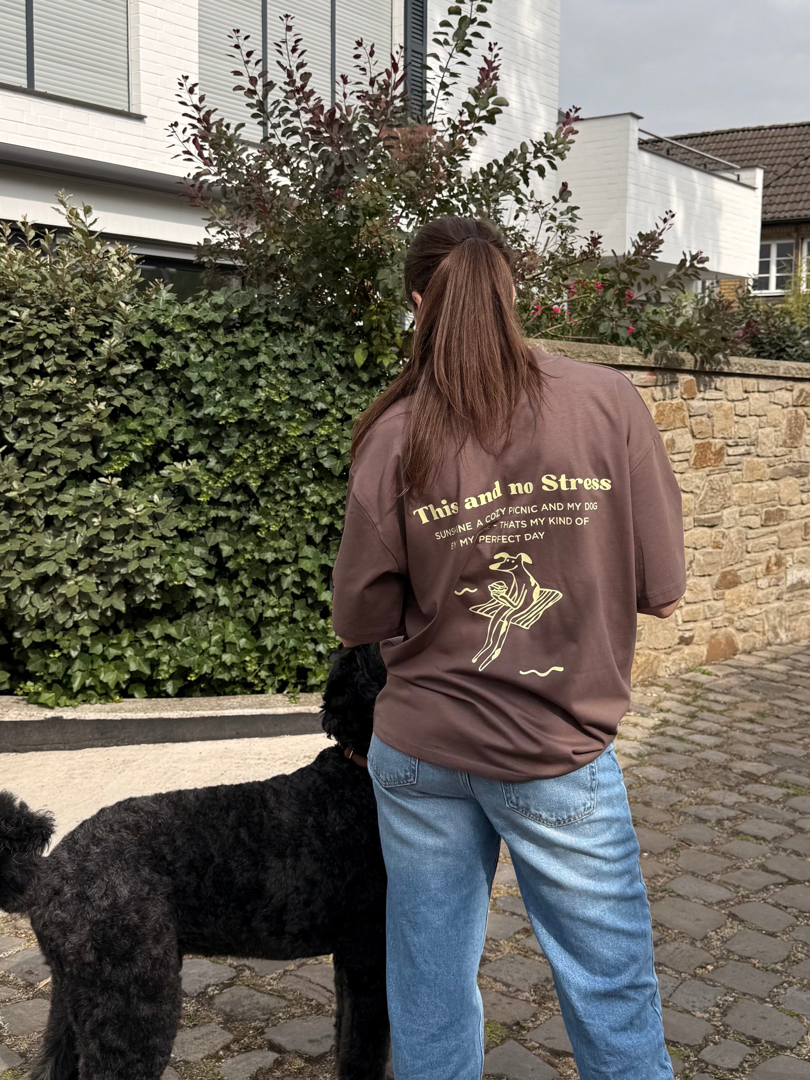 UNISEX T-SHIRT FÜR HUNDEMENSCHEN "THIS AND NO STRESS" - WOOF DELI