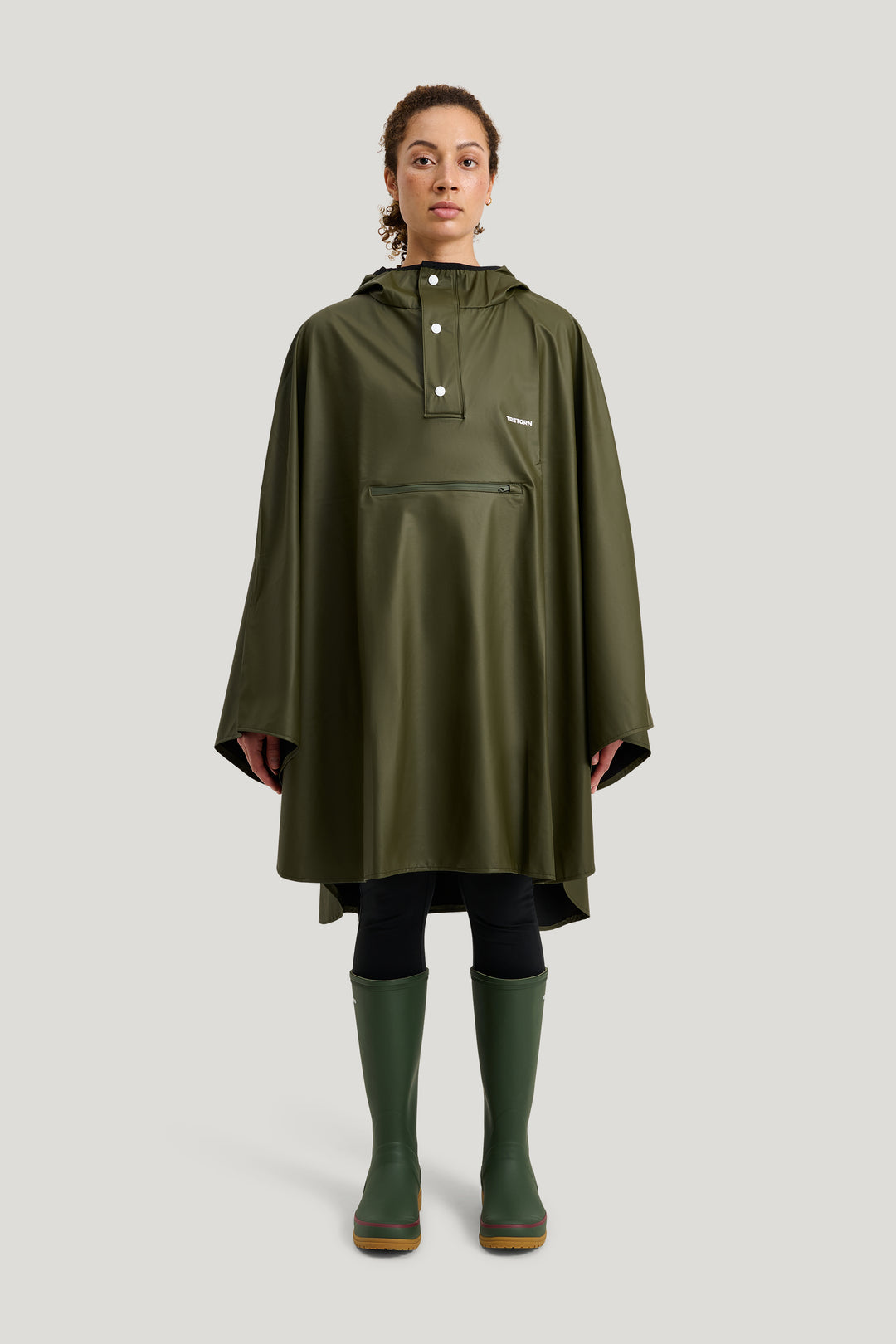 PU LIGHT WASSERFESTER PONCHO Olivgrün
