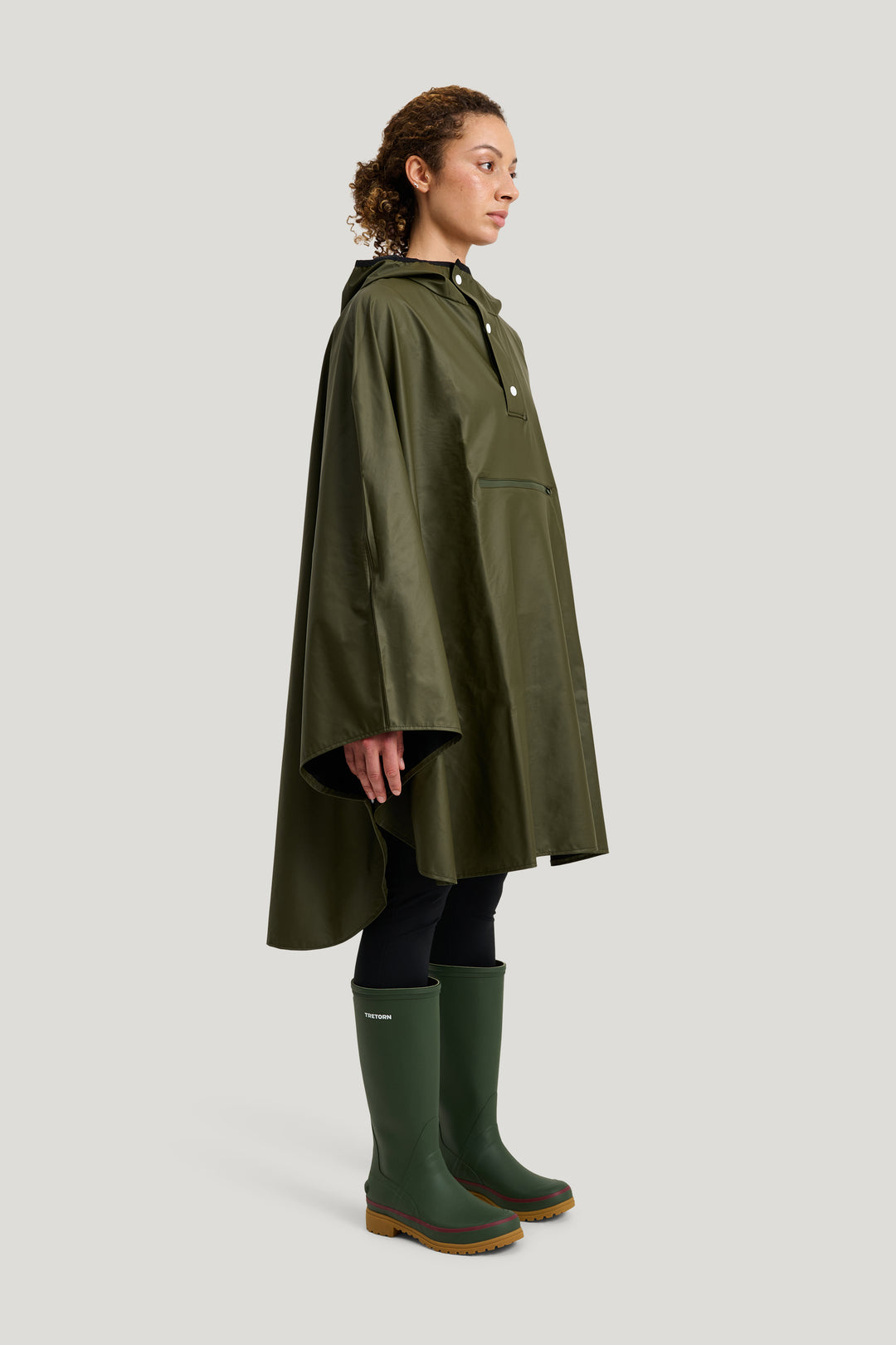 PU LIGHT WASSERFESTER PONCHO Olivgrün