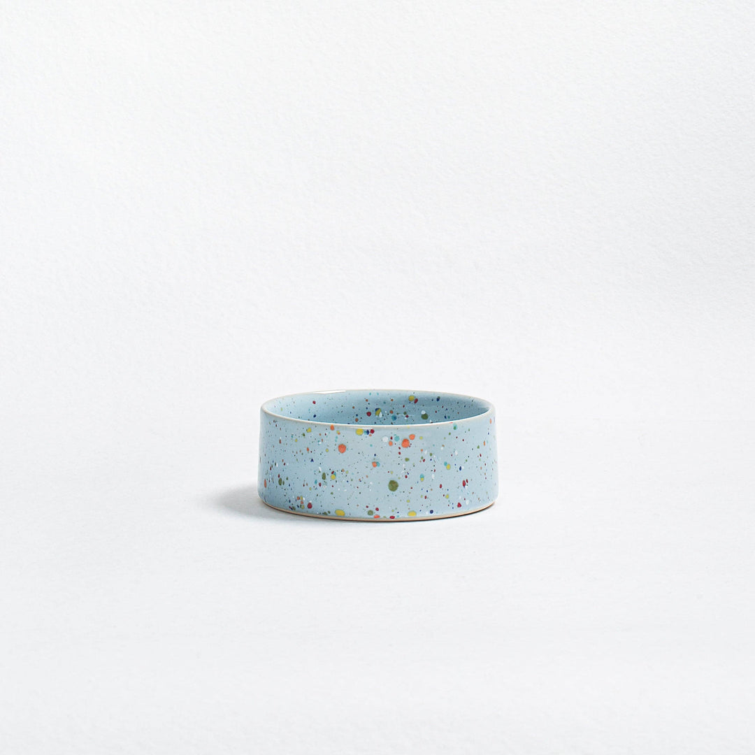 New Party Steingut-Hundenapf 14 cm, 2er-Set, weichblau - WOOF DELI