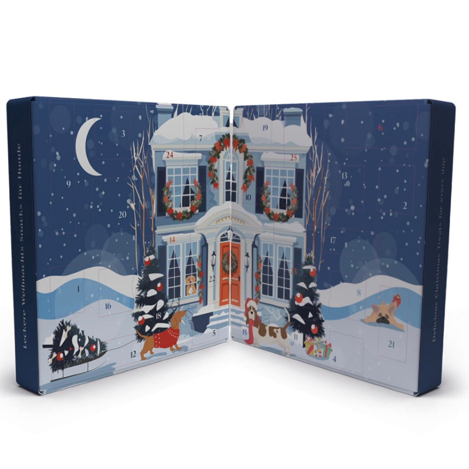 Premium Adventskalender für Hunde zum Aufklappen