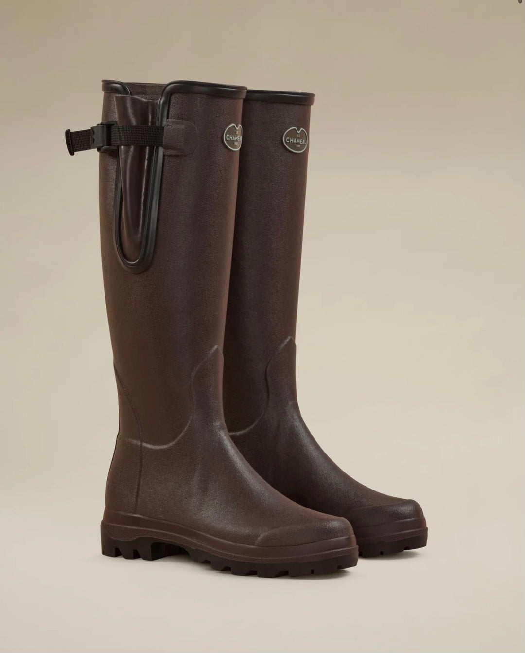 Damen-Gummistiefel mit Jerseyfutter Braun