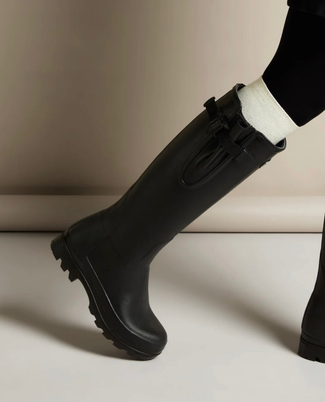 Damen-Gummistiefel mit Neoprenfutter Schwarz