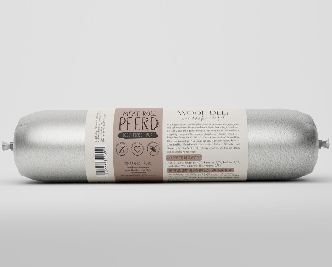 Meat Roll Pferd - Pur WOOF DELI 
