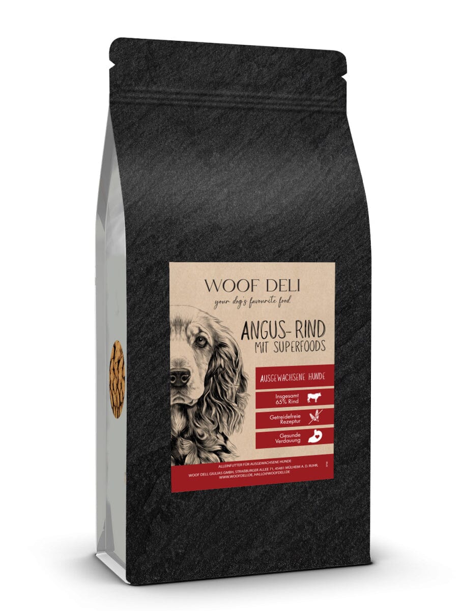 Angus Rind mit Superfoods - Trockenfutter Adult WOOF DELI 