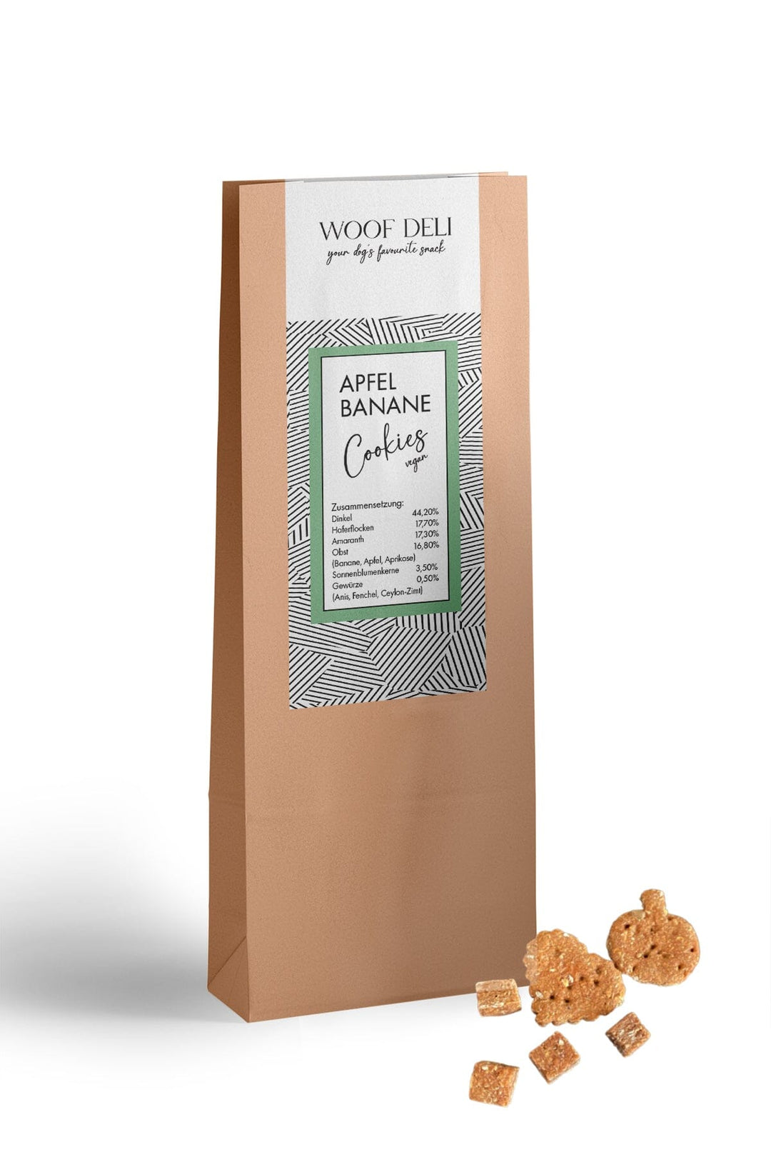 Apfel Bananen Cookies - gesunde vegane Kekse für Hunde WOOF DELI 