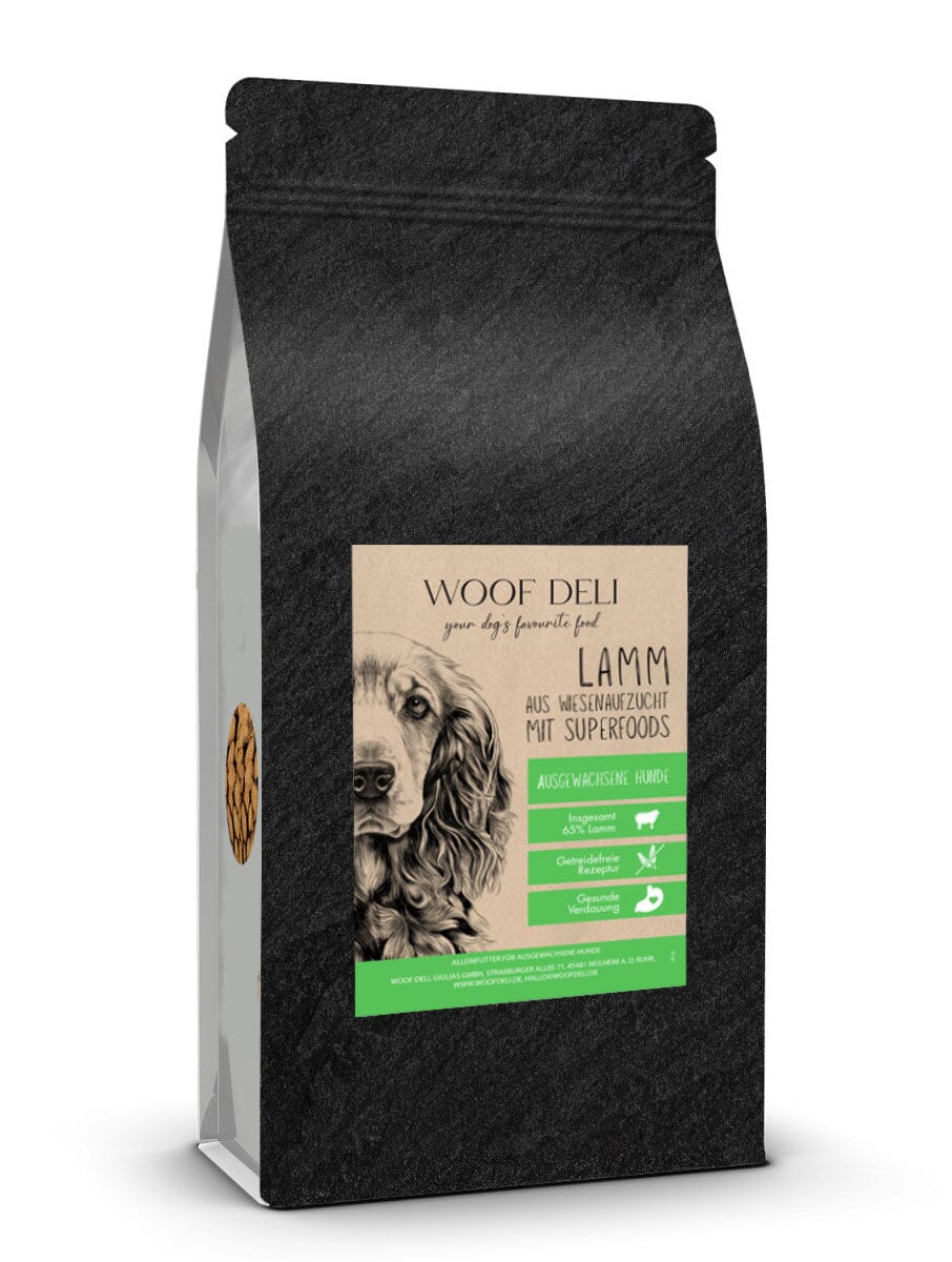 Lamm aus Wiesenaufzucht mit Superfoods - Trockennahrung Adult WOOF DELI 