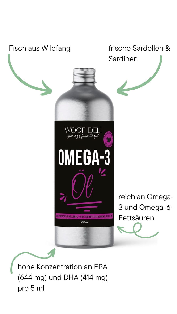 Omega 3 Öl aus Island - 500ml WOOF DELI 